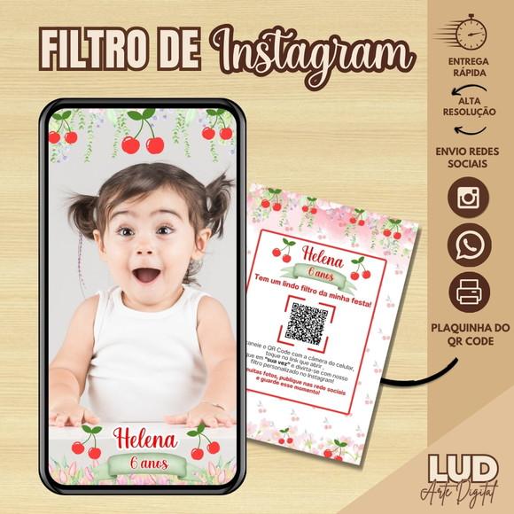 Filtro de Instagram Cerejinha + Plaquinha com Qr Code