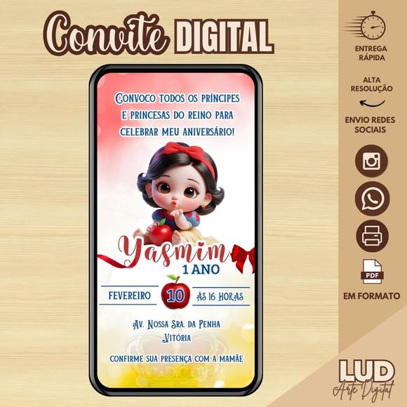 Convite Digital Branca de Neve