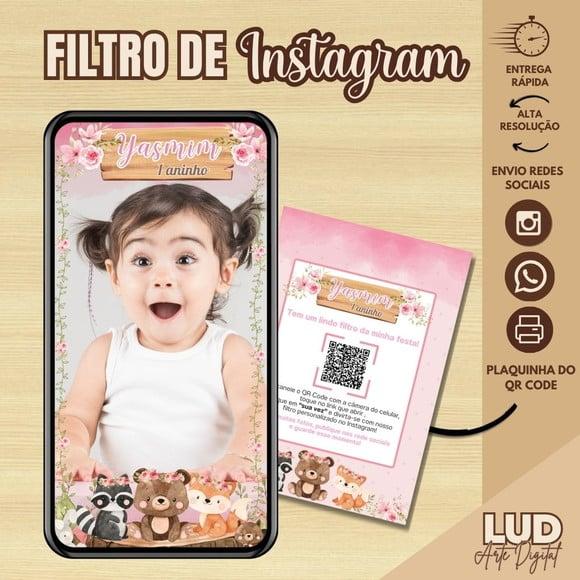 Filtro de Instagram Bosque + Plaquinha com Qr Code