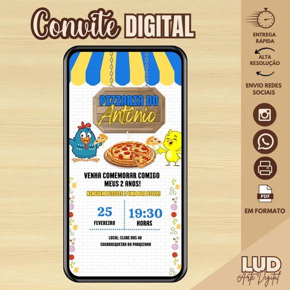 Convite Digital Pizza/ Pizzaria Galinha Pitadinha