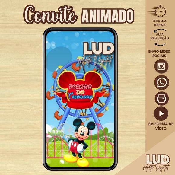 Convite Animado Parque do Mickey