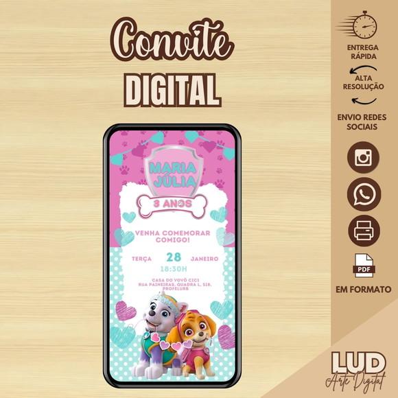 Convite Digital Patrulha Canina Menina