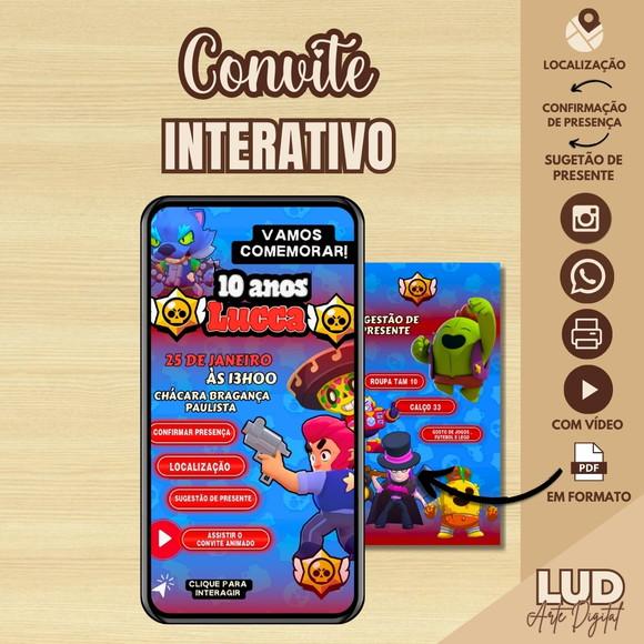Convite Interativo Vídeo Brawl Star