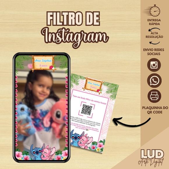 Filtro de Instagram Stich e Angel + Plaquinha com Qr Code