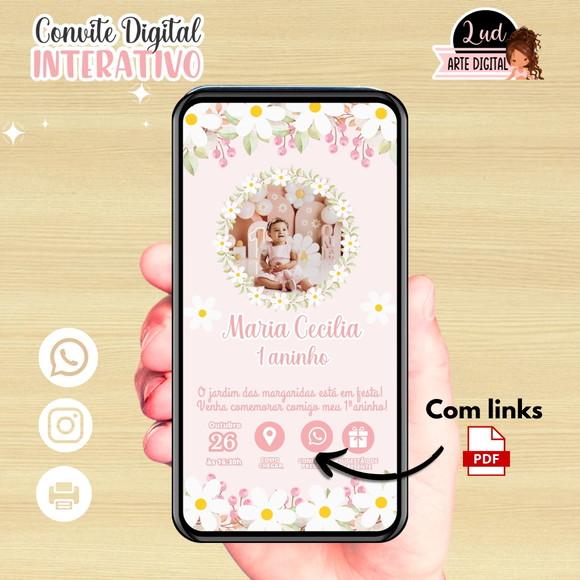 Convite Digital Interativo Jardim das Margaridas