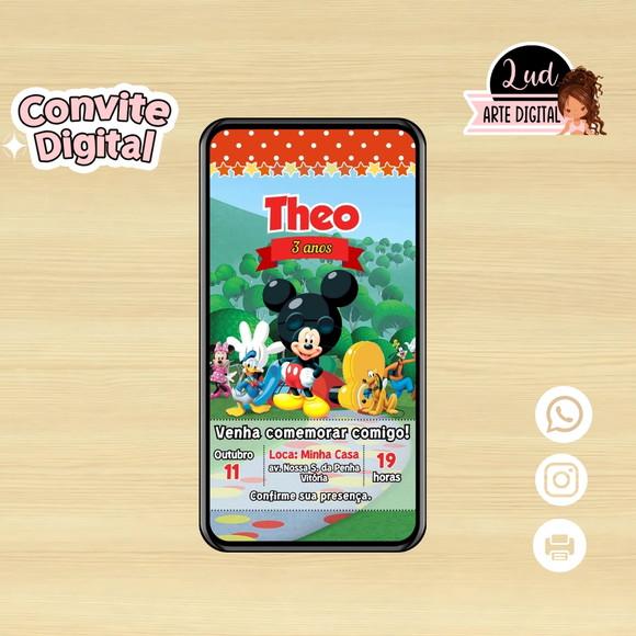Convite Digital Turma do Mickey