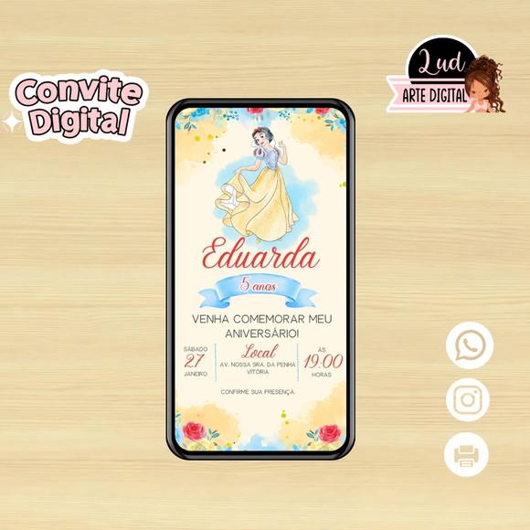 Convite Digital Branca de Neve