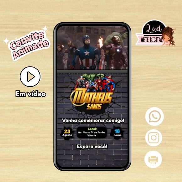Convite Animado os Vingadores