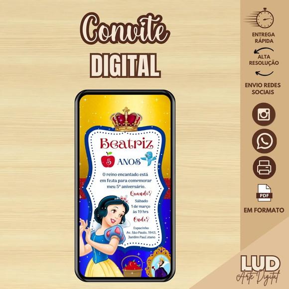 Convite Digital Branca de Neve