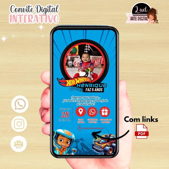 Convite Digital Interativo Hot Wheels