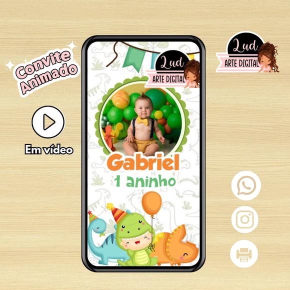 Convite Animado Dinossauro Baby
