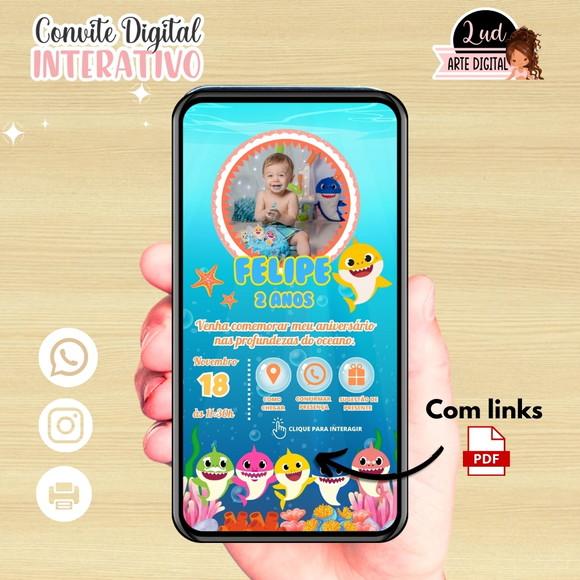 Convite Digital Interativo Baby Shark