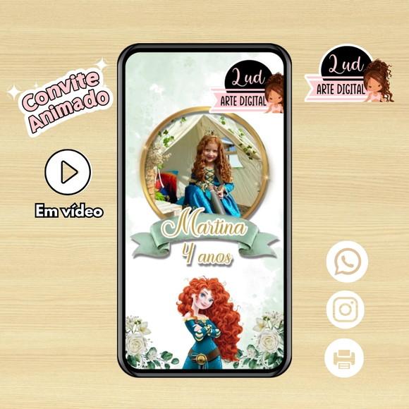 Convite Animado Princesa Valente - Merida