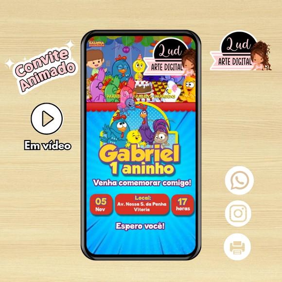 Convite Animado 30s Galinha Pintadinha