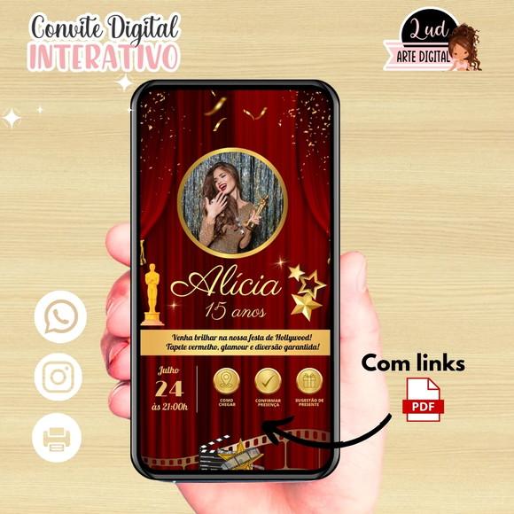 Convite Digital Interativo Oscar / Hollywood