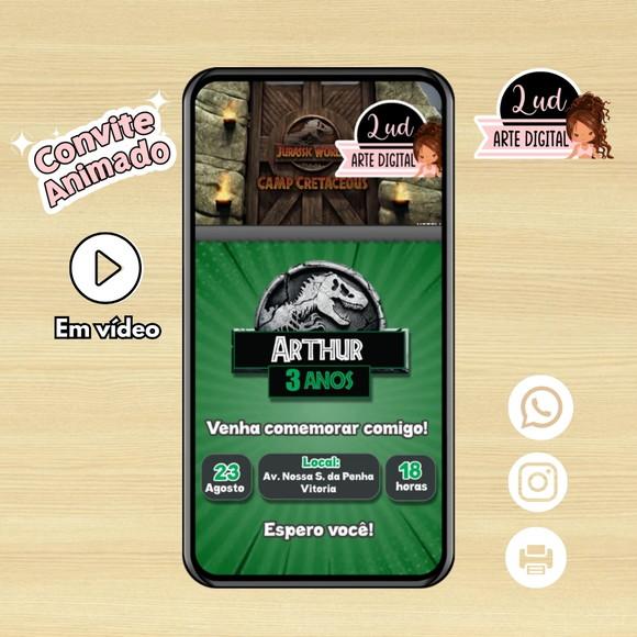 Convite Animado Jurassic Park /dinossauro