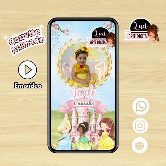 Convite Animado Princesas Disney