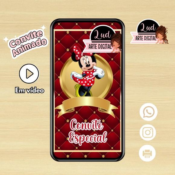 Convite Animado Minnie Vermelha