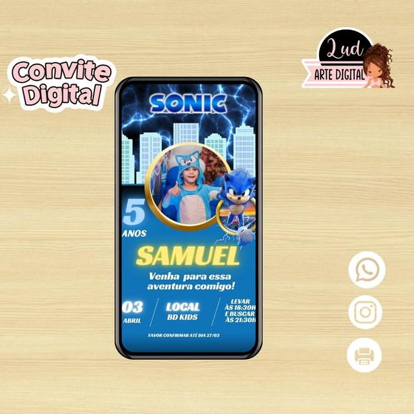 Convite Digital com Foto Sonic