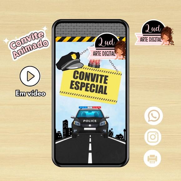 Convite Animado Policial