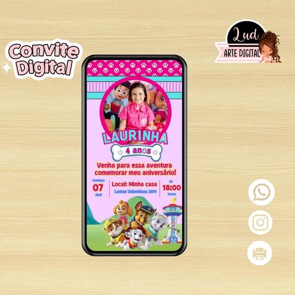 Convite Digital Patrulha Canina Menina