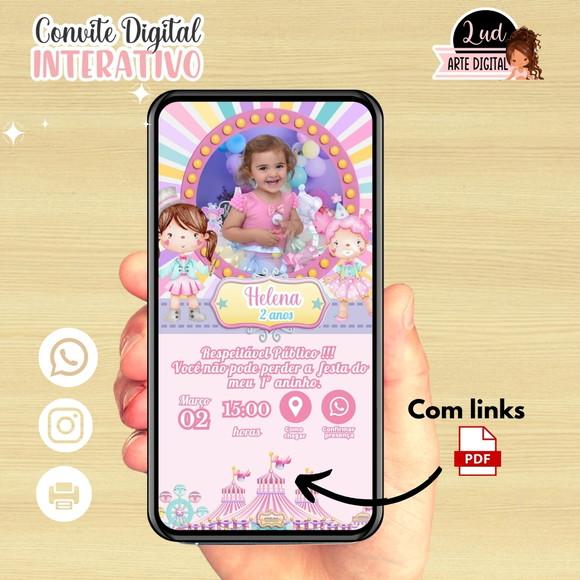 Convite Digital Interativo Circo Rosa