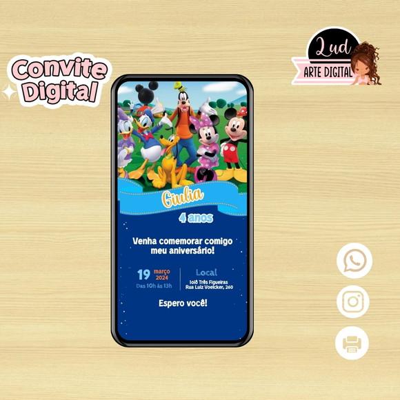 Convite Digital Turma do Mickey