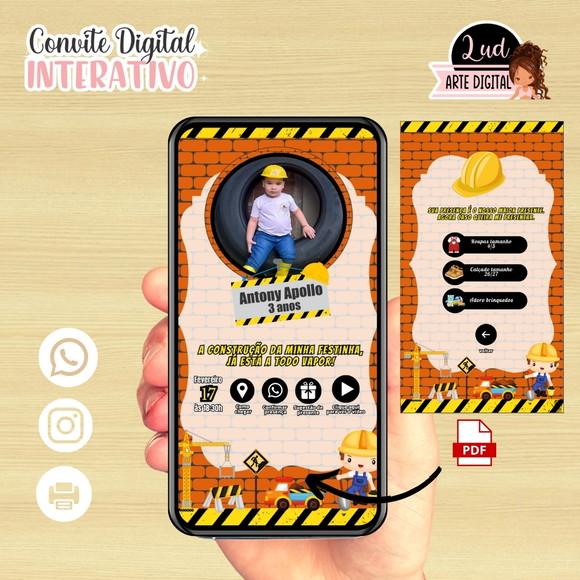Convite Digital Interativo Construção