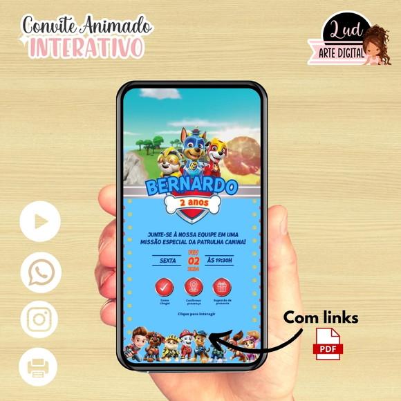 Convite Animado Interativo Patrulha Canina