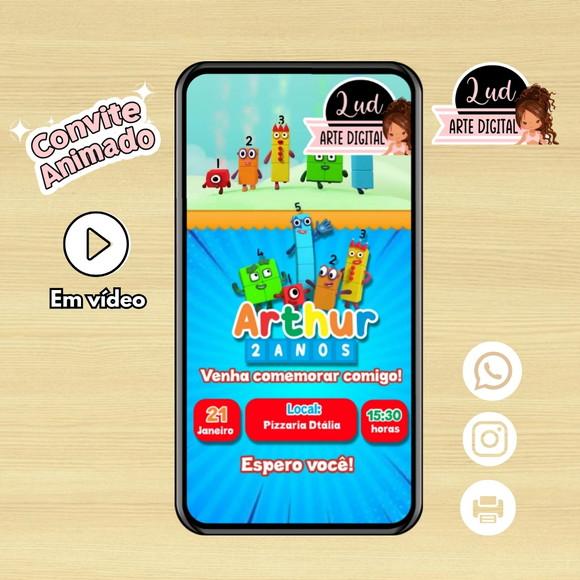 Convite Animado Vertical 30s Numberblocks