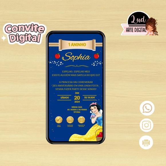 Convite Digital Interativo Branca de Neve