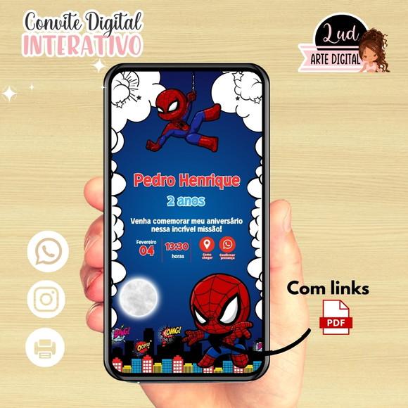 Convite Digital Interativo Homem Aranha