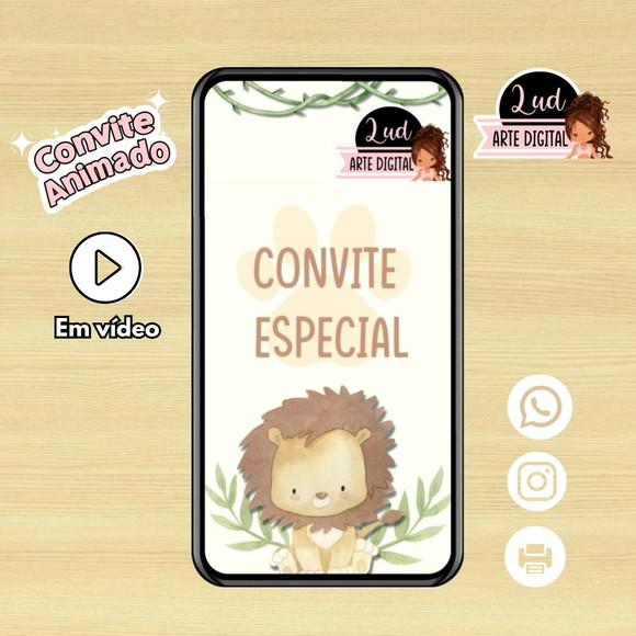 Convite Animado Vertical Safari