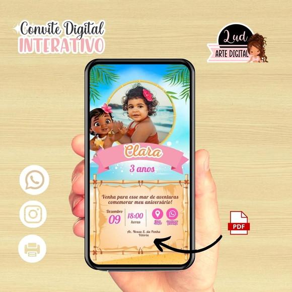 Convite Digital Interativo Moana