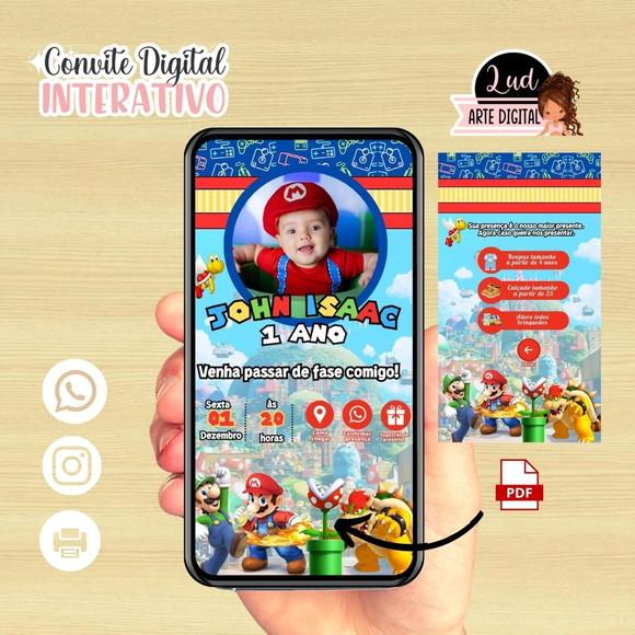 Convite Digital Interativo Super Mario