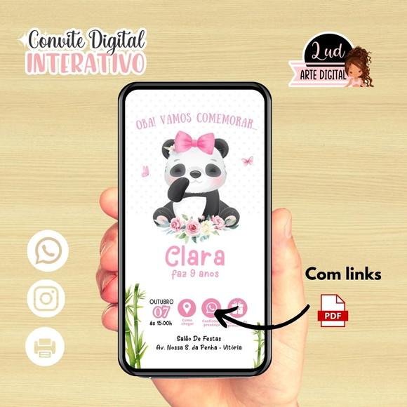 Convite Digital Interativo Panda