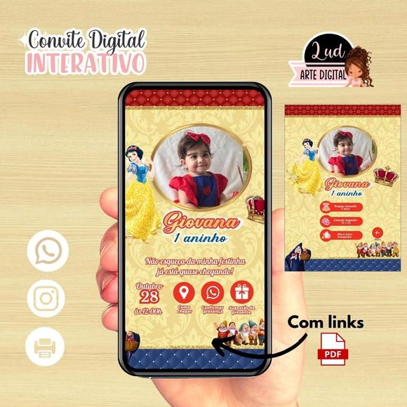 Convite Digital Interativo Branca de Neve