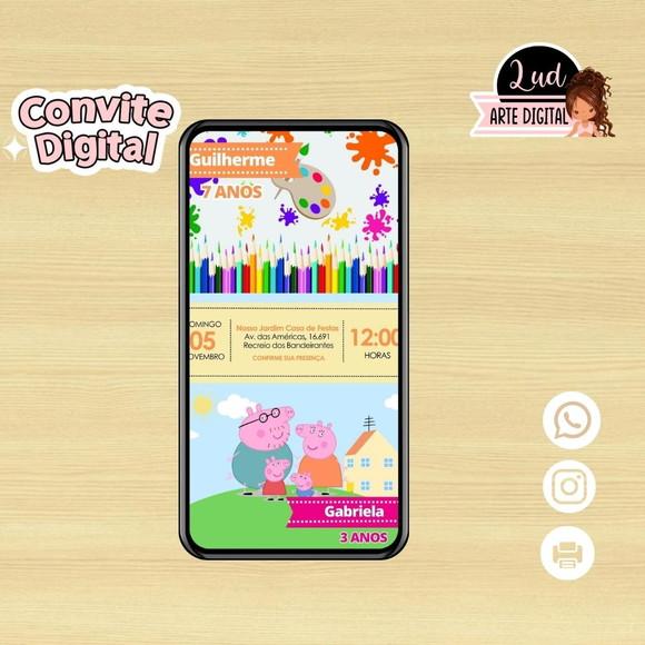 Convite Digital Dois Temas Duplo