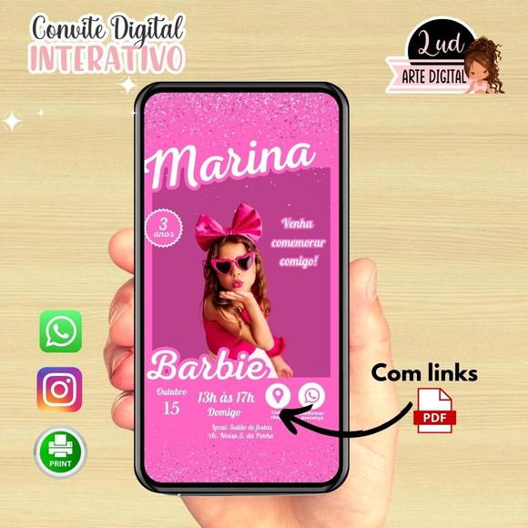 Convite Digital Interativo Barbie
