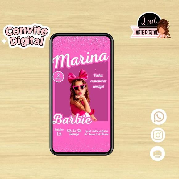 Convite Digital Barbie