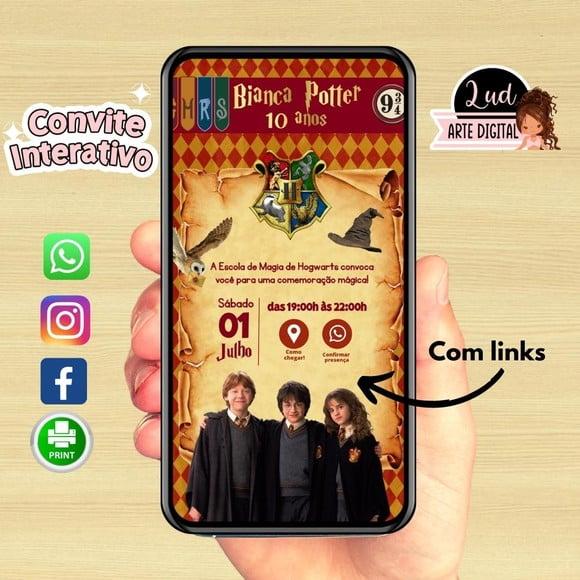 Convite Digital Interativo Harry Potter