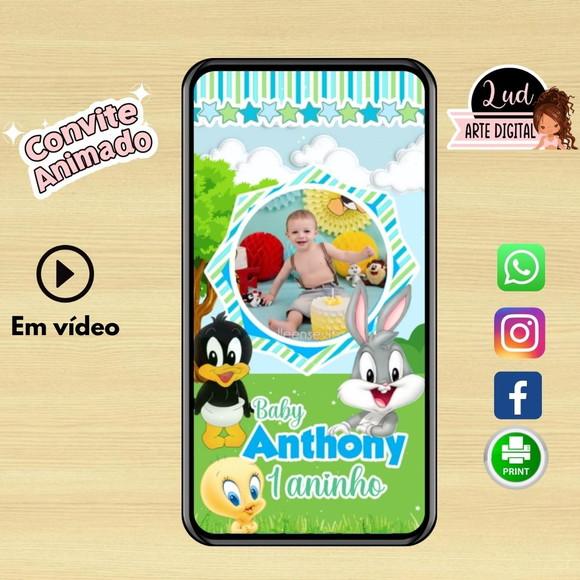 Convite Animado Baby Looney Tunes