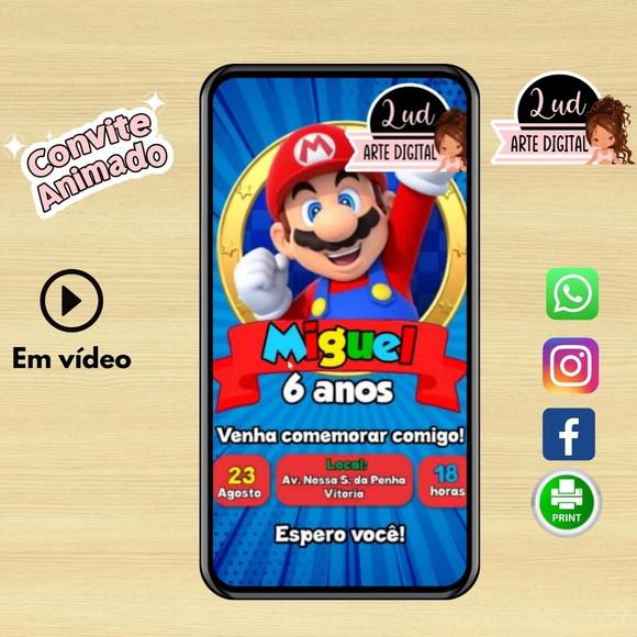 Convite Animado Super Mario