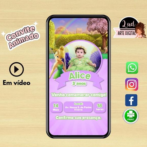 Convite Animado 30s Sininho / Tinker Bell