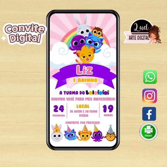Convite Digital Bolofofos Menina