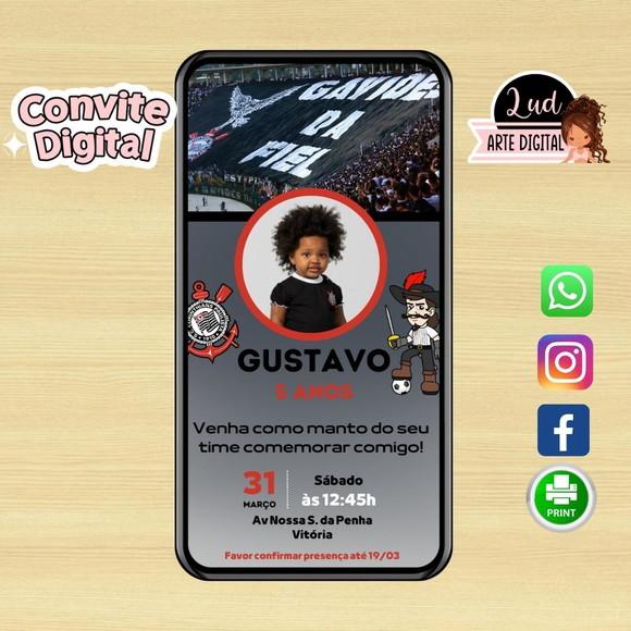 Convite Digital com Foto Futebol