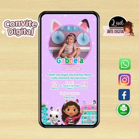 Convite Digital a Casa Mágica da Gabby