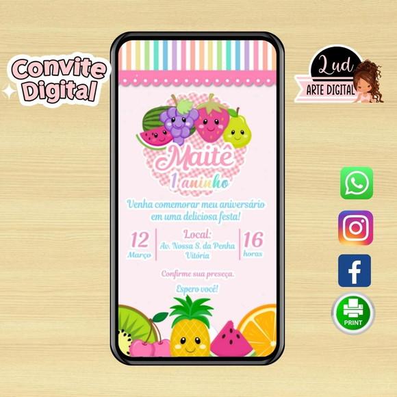 Convite Digital Frutas/tutti Frutti