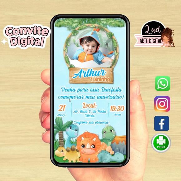 Convite Digital Dinobaby
