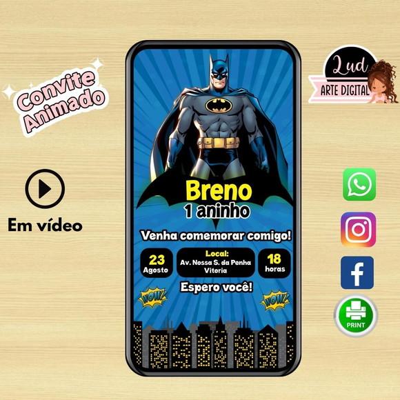 Convite Animado Vertical 30s Batman